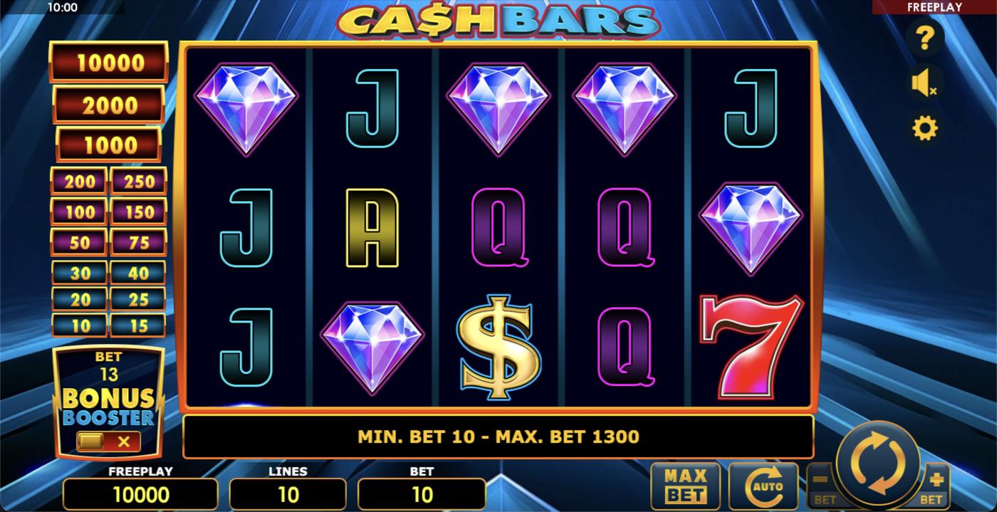 Cash Bars: image of main menu