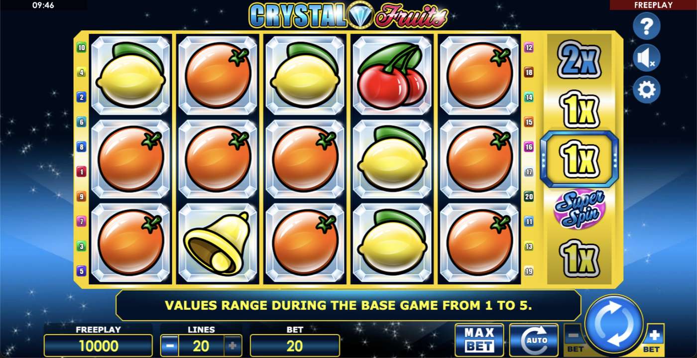 Crystal Fruits: image of main menu