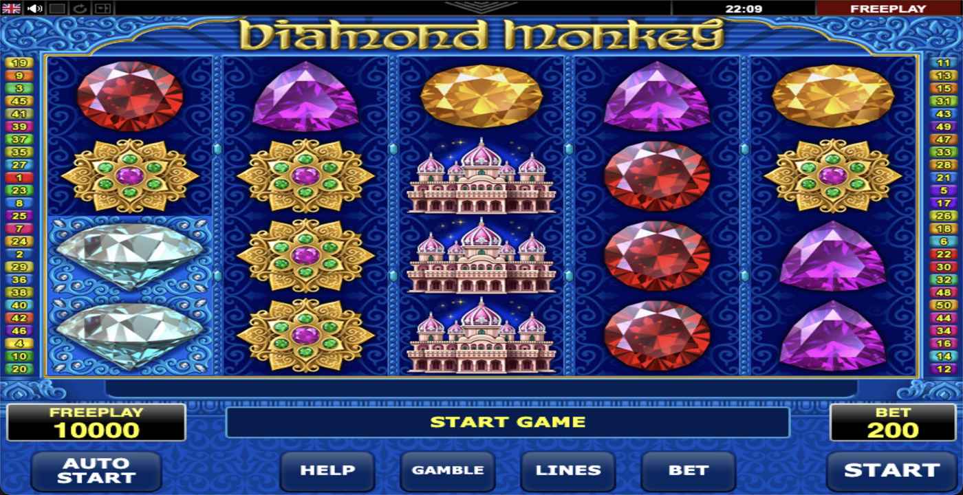 Diamond Monkey: image of main menu