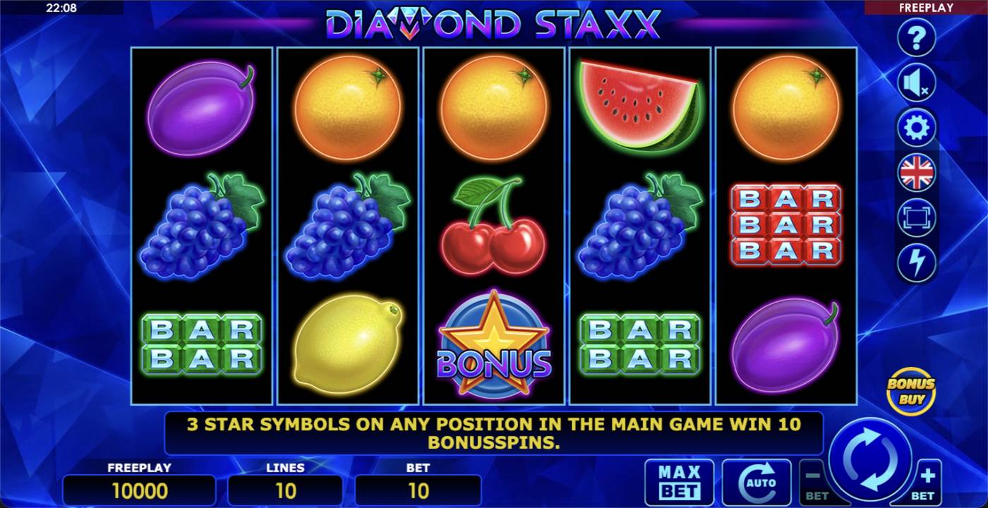 Diamond Staxx: image of main menu