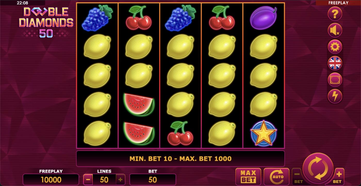 Double Diamonds 50: image of main menu