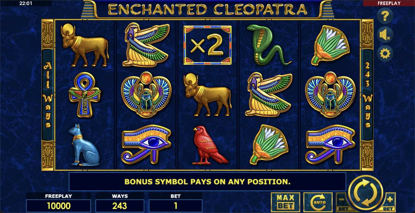 Enchanted Cleopatra: image of main menu