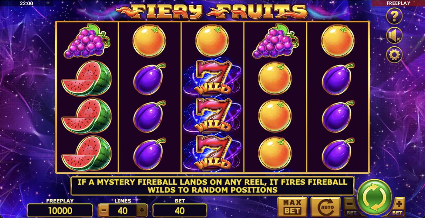 Fiery Fruits: image of main menu