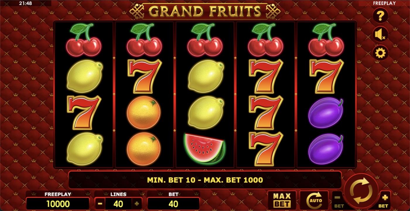 Grand Fruits: image of main menu