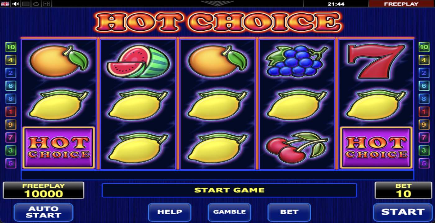 Hot Choice: image of main menu