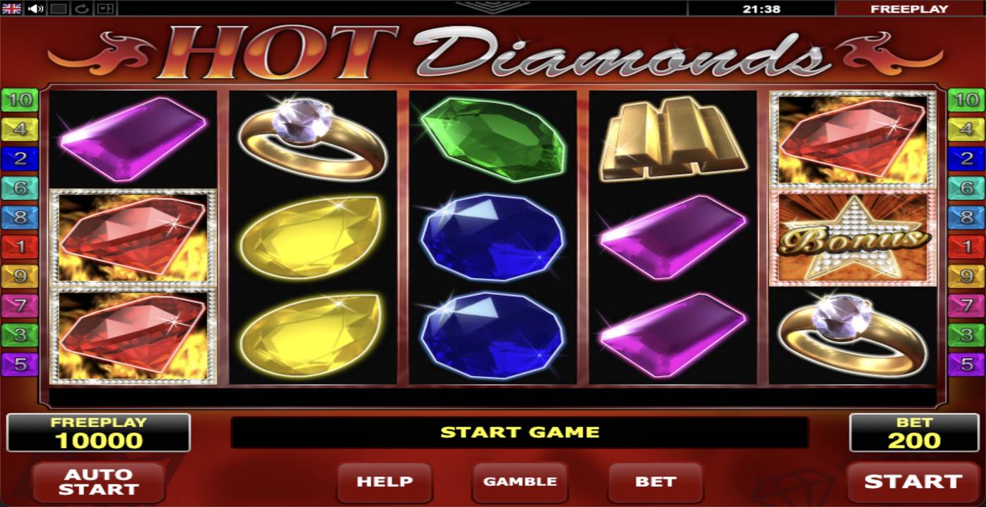 Hot Diamonds: image of main menu