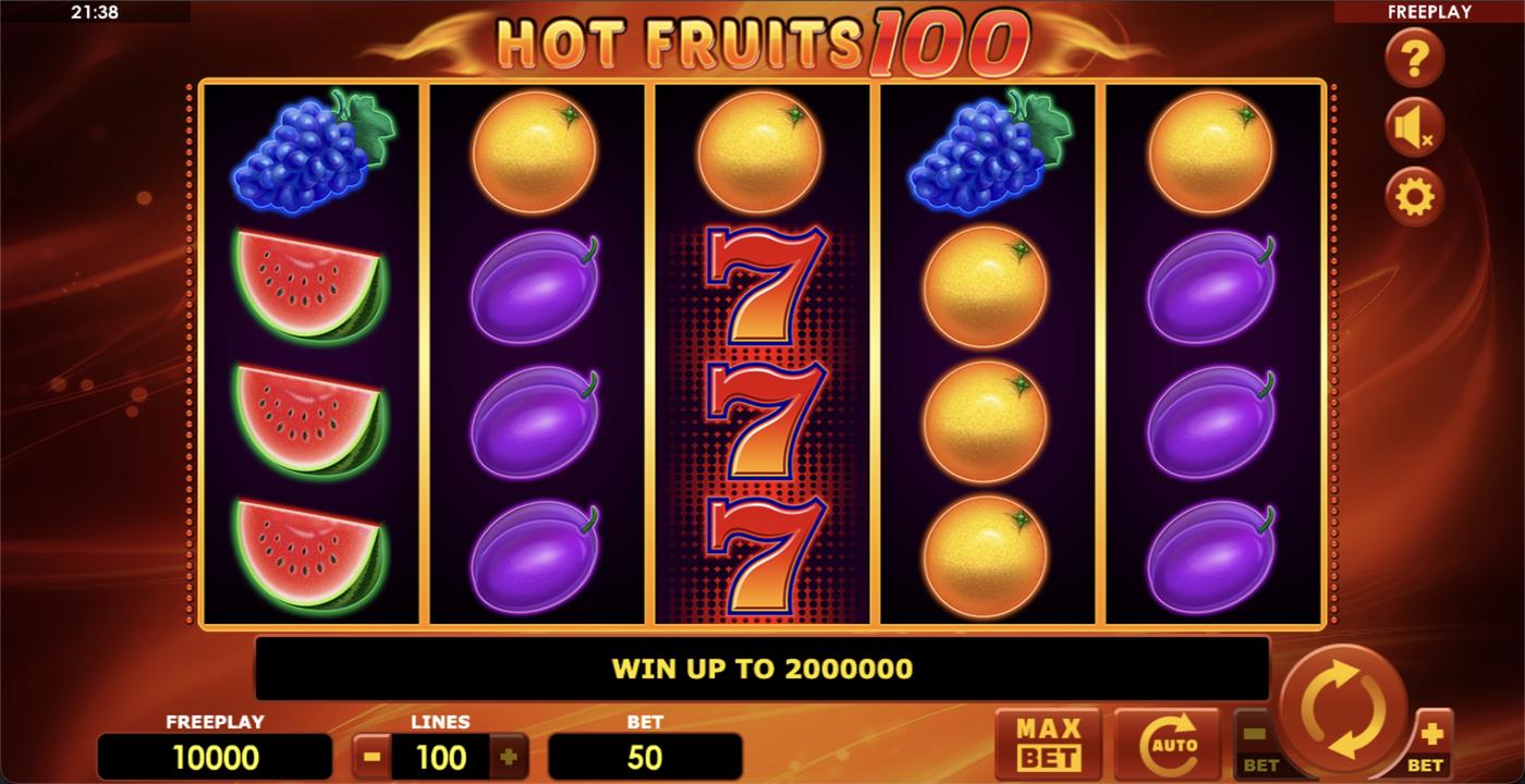 Hot Fruits 100: image of main menu
