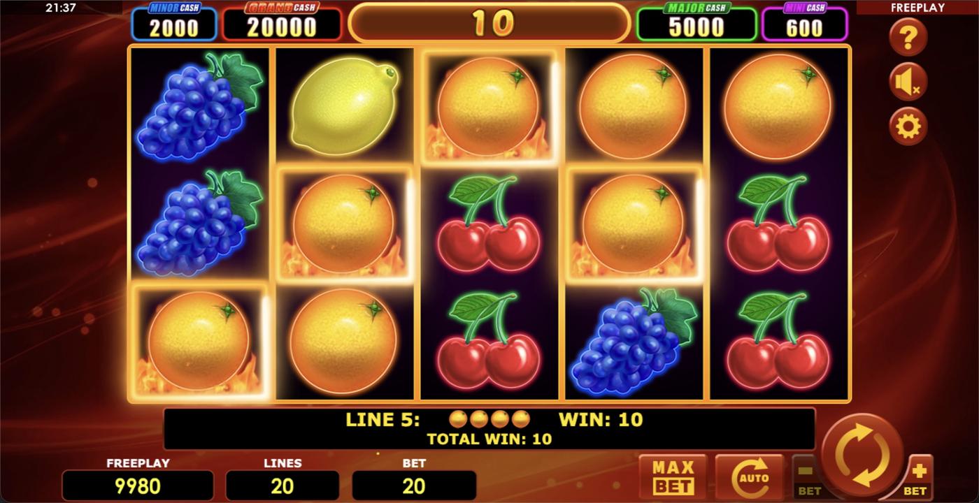 Hot Fruits 20 Cash Spins: image of winning