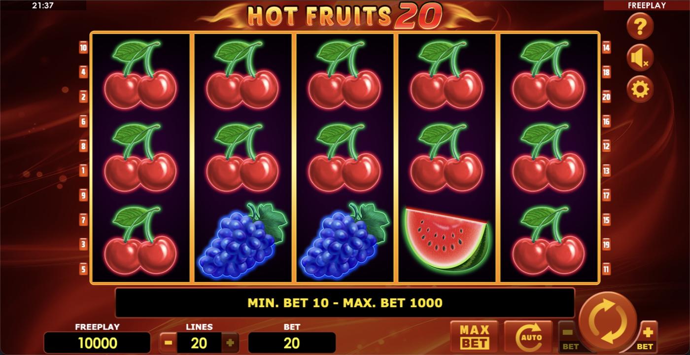 Hot Fruits 20: image of main menu