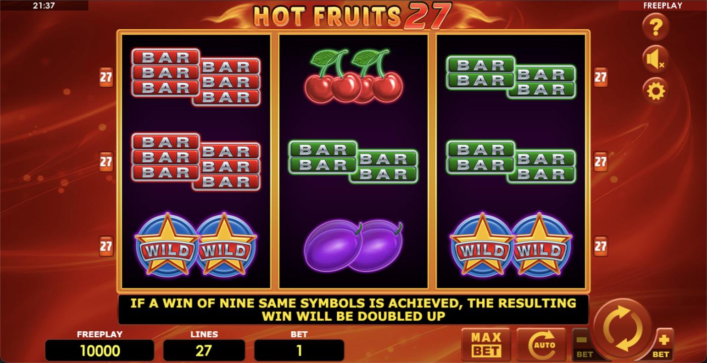 Hot Fruits 27: image of main menu