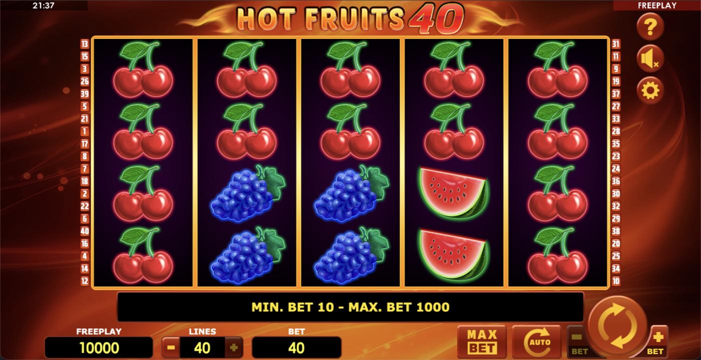 Hot Fruits 40: image of main menu
