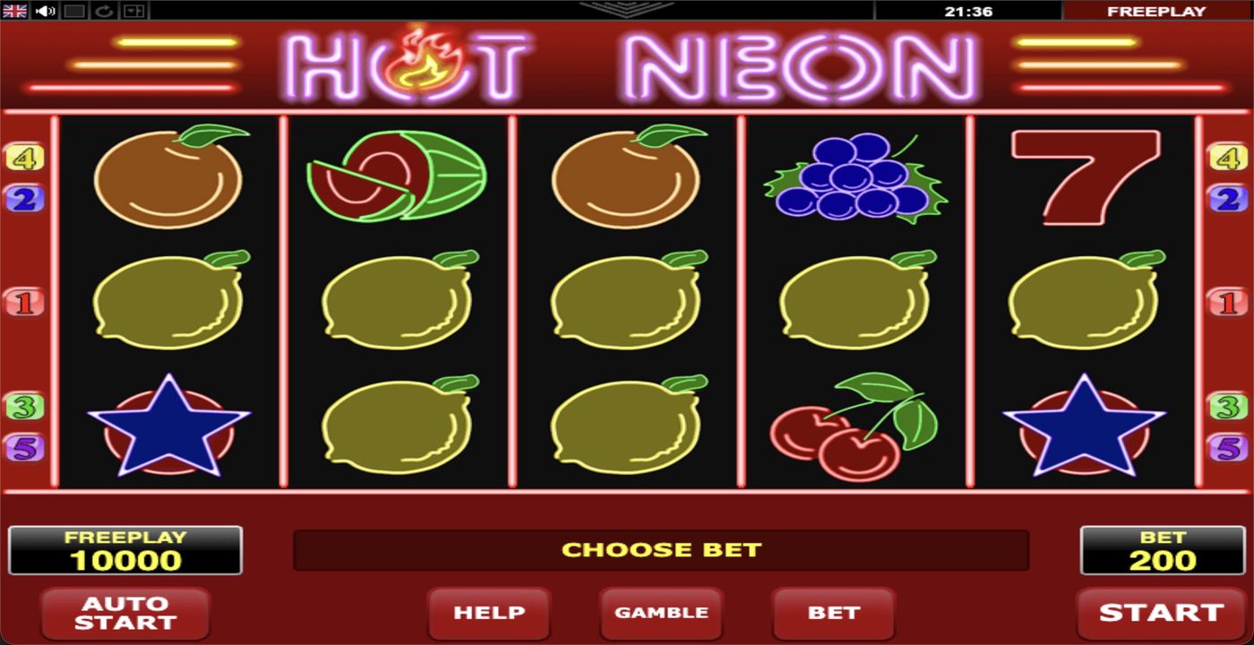 Hot Neon: image of main menu