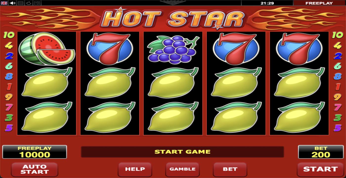 Hot Star: image of main menu