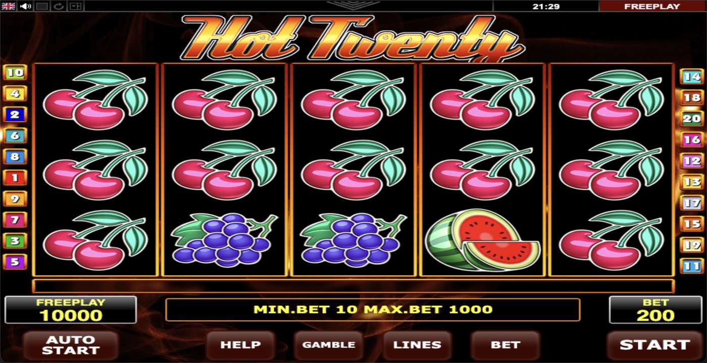 Hot Twenty: image of main menu