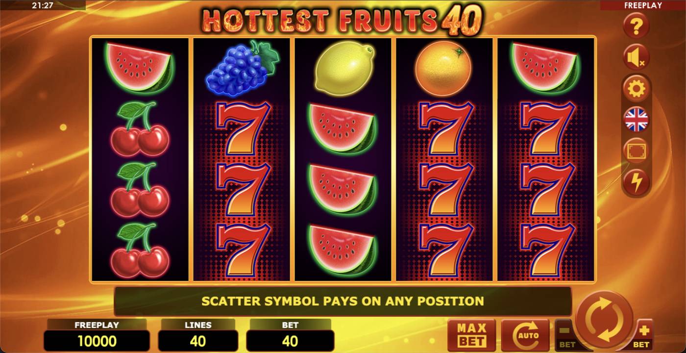 Hottest Fruits 40: image of main menu