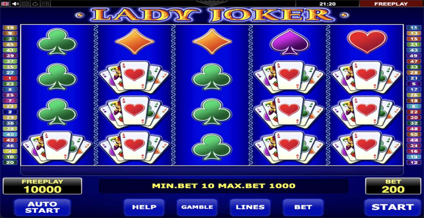 Lady Joker: image of main menu