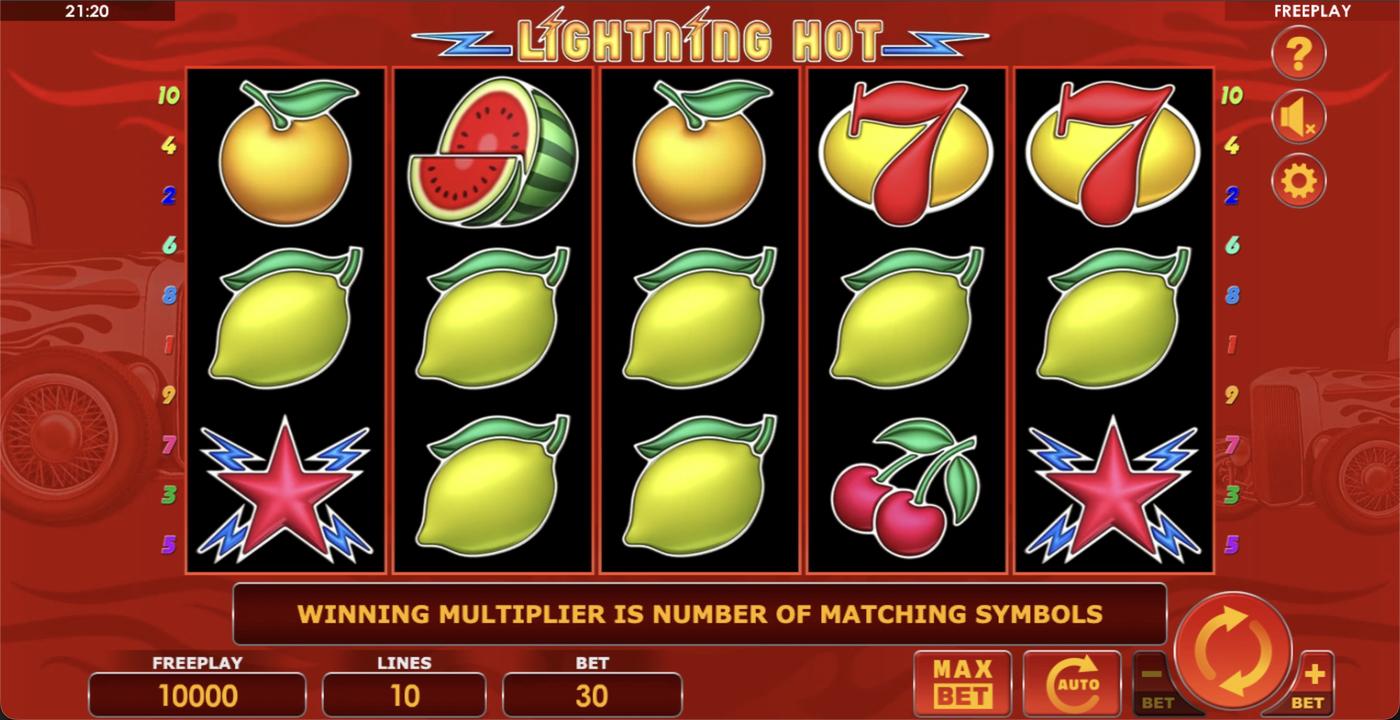 Lightning Hot: image of main menu