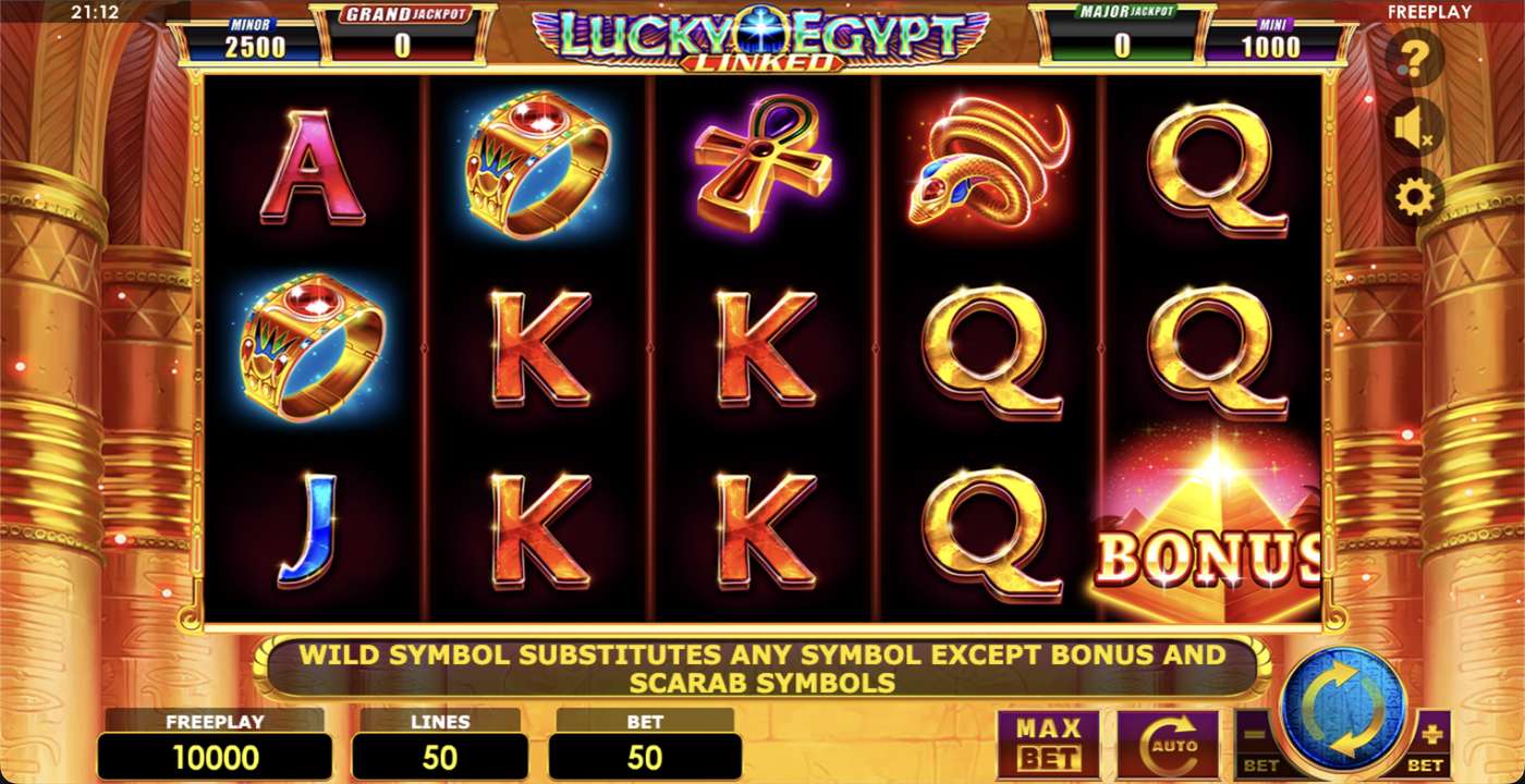 Lucky Egypt: image of main menu