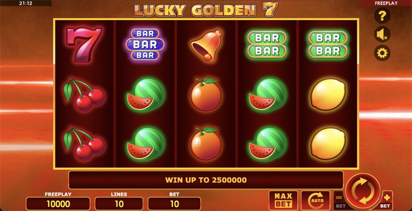 Lucky Golden 7: image of main menu
