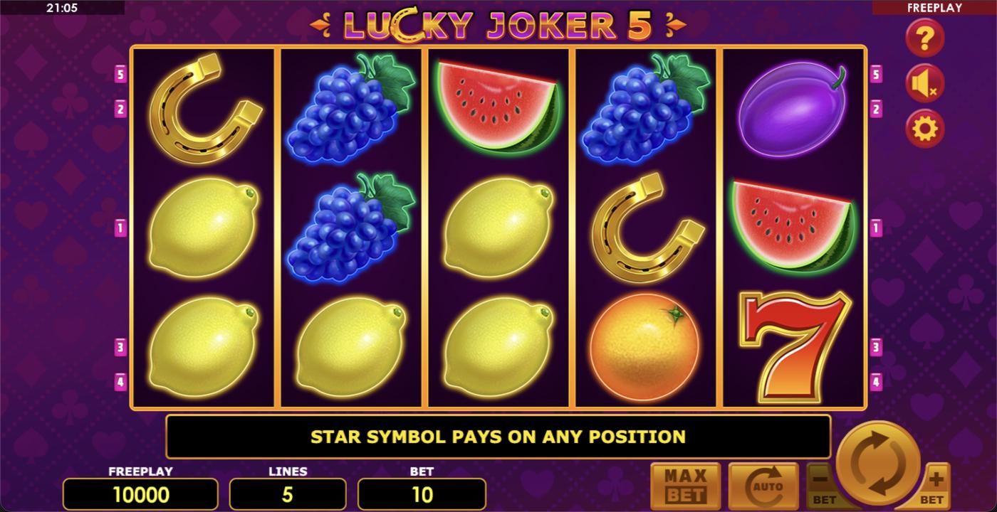 Lucky Joker 5: image of main menu
