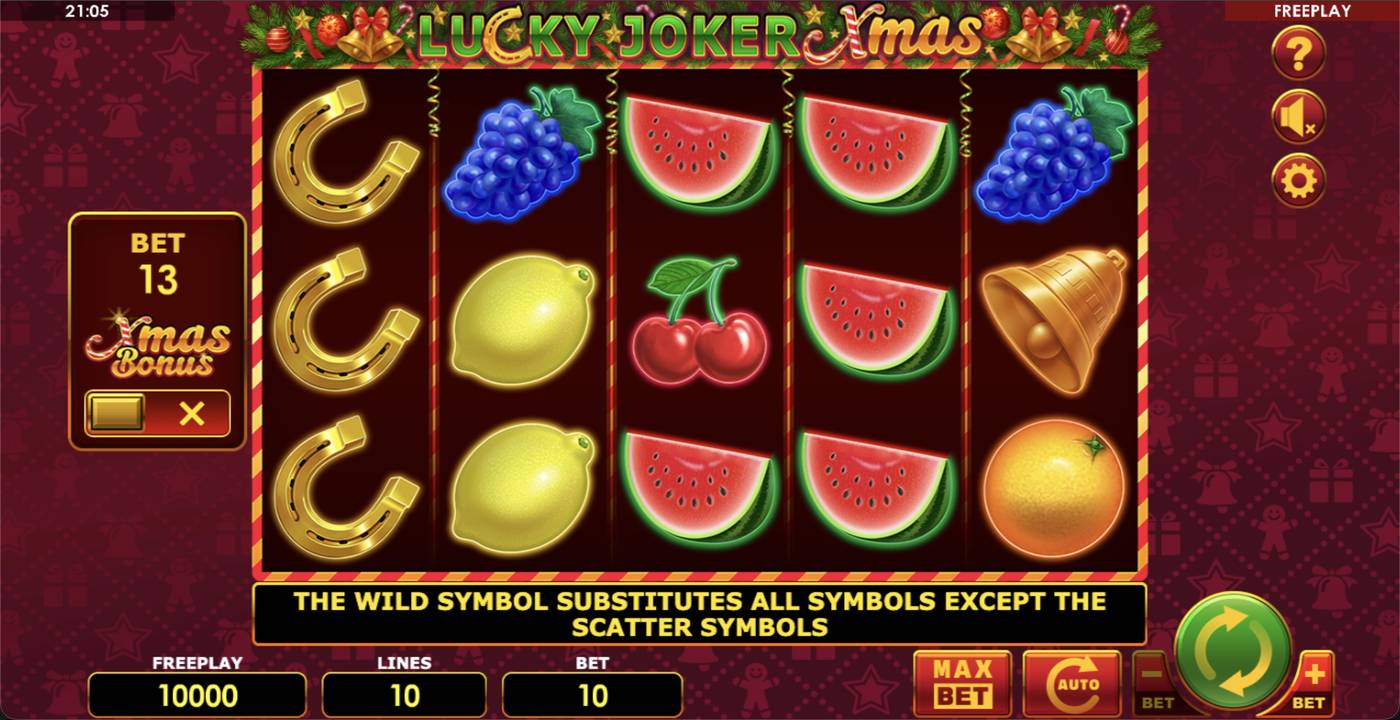 Lucky Joker Xmas: image of main menu