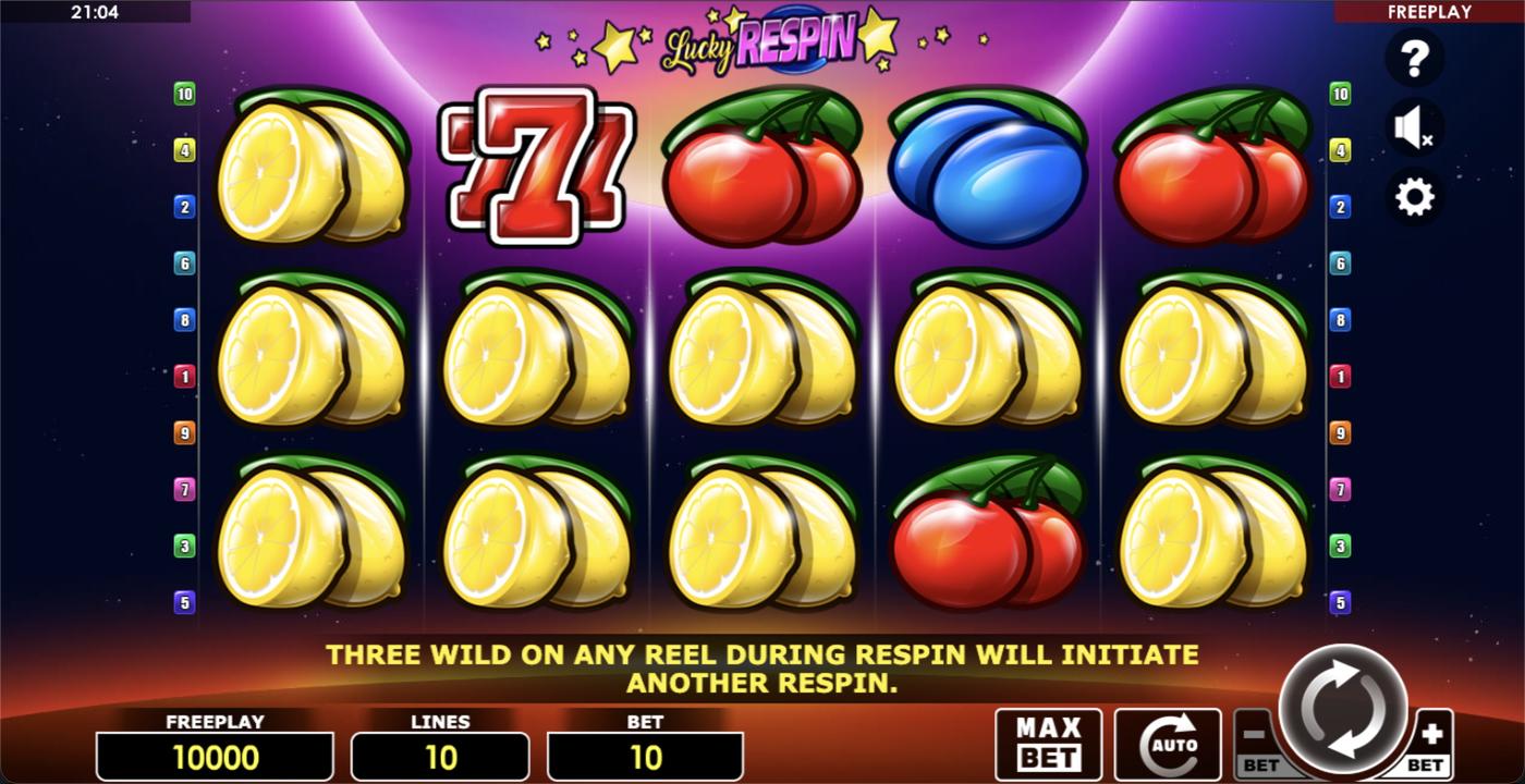 Lucky Respin: image of main menu