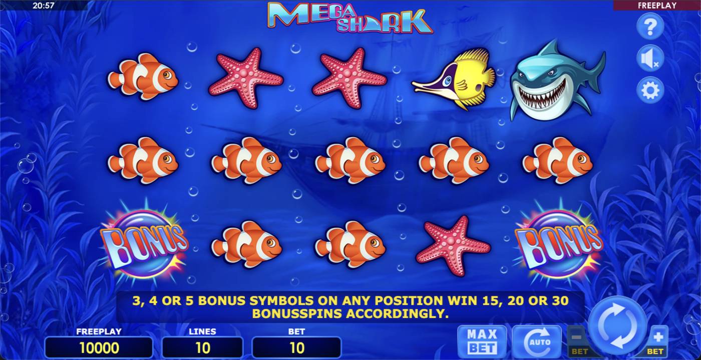 Mega Shark: image of main menu