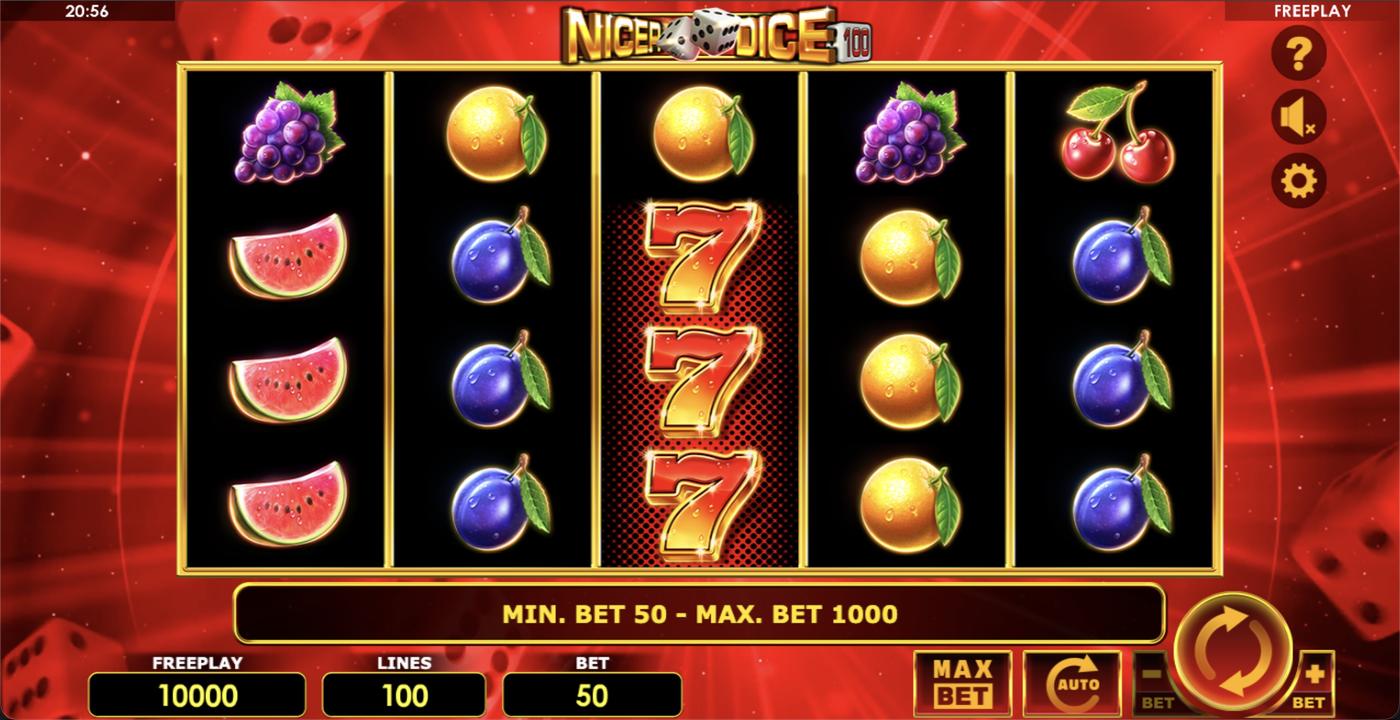 Nicer Dice 100: image of main menu