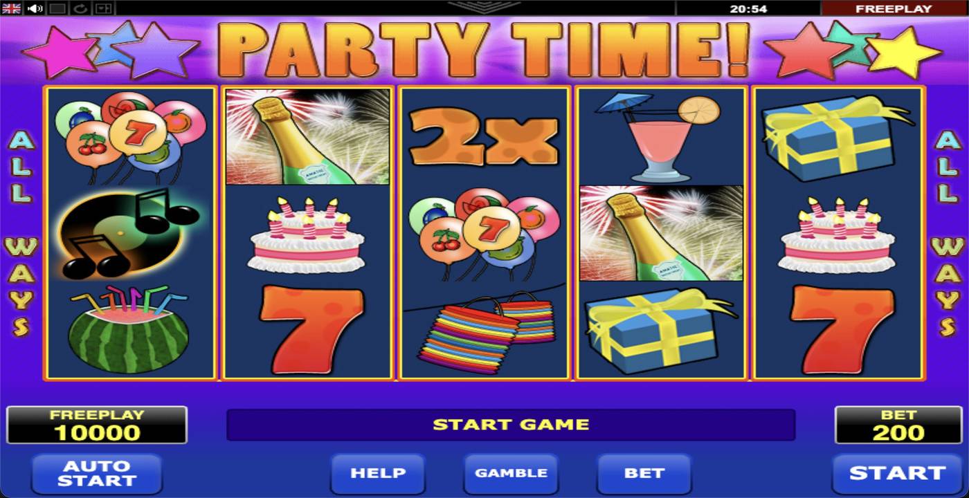 Party Time: image of main menu