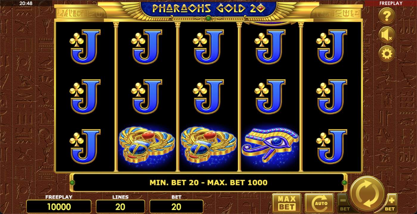 Pharaohs Gold 20: image of main menu