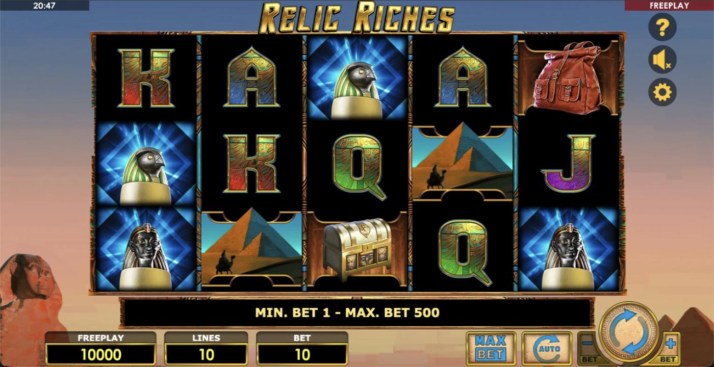 Relic Riches: image of main menu