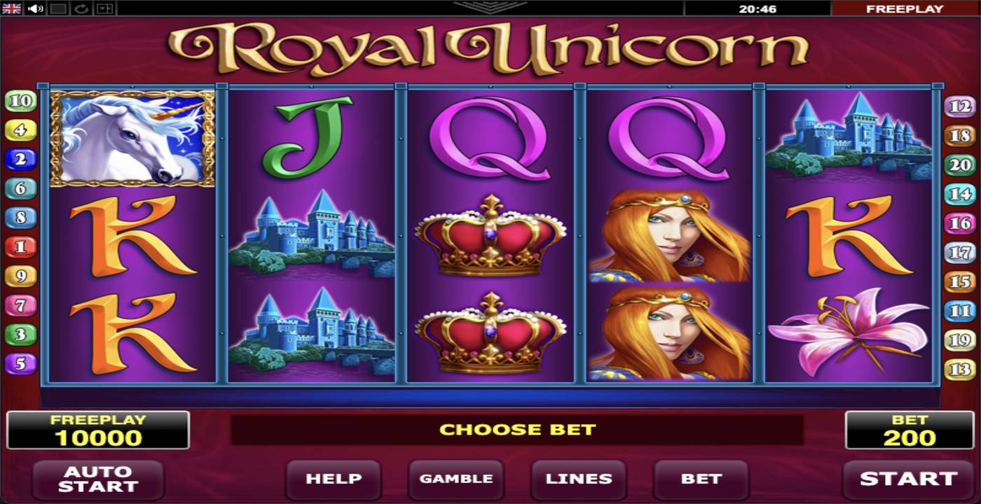 Royal Unicorn: image of main menu