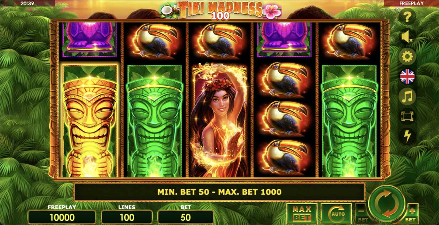Tiki Madness 100: image of main menu