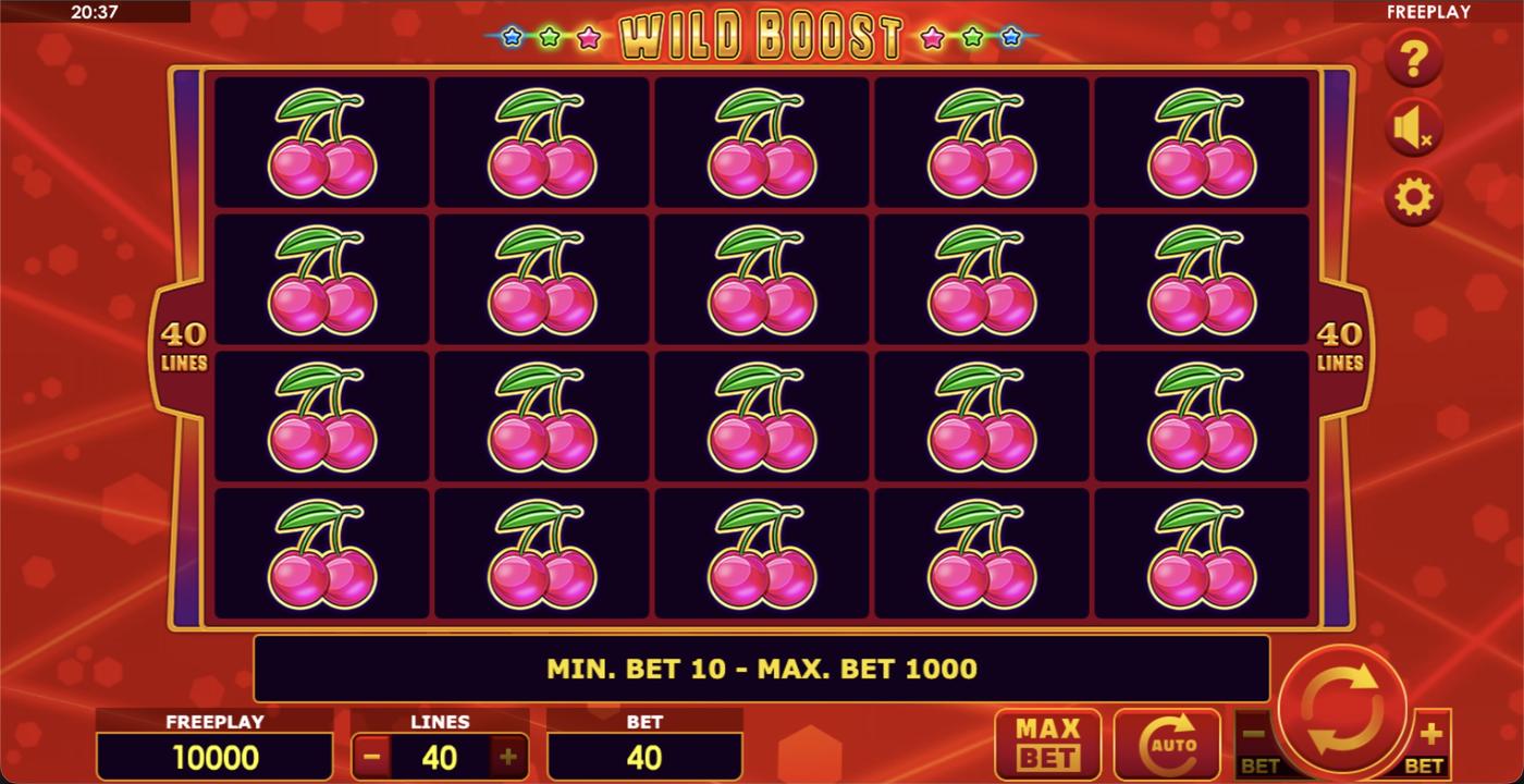 Wild Boost: image of main menu
