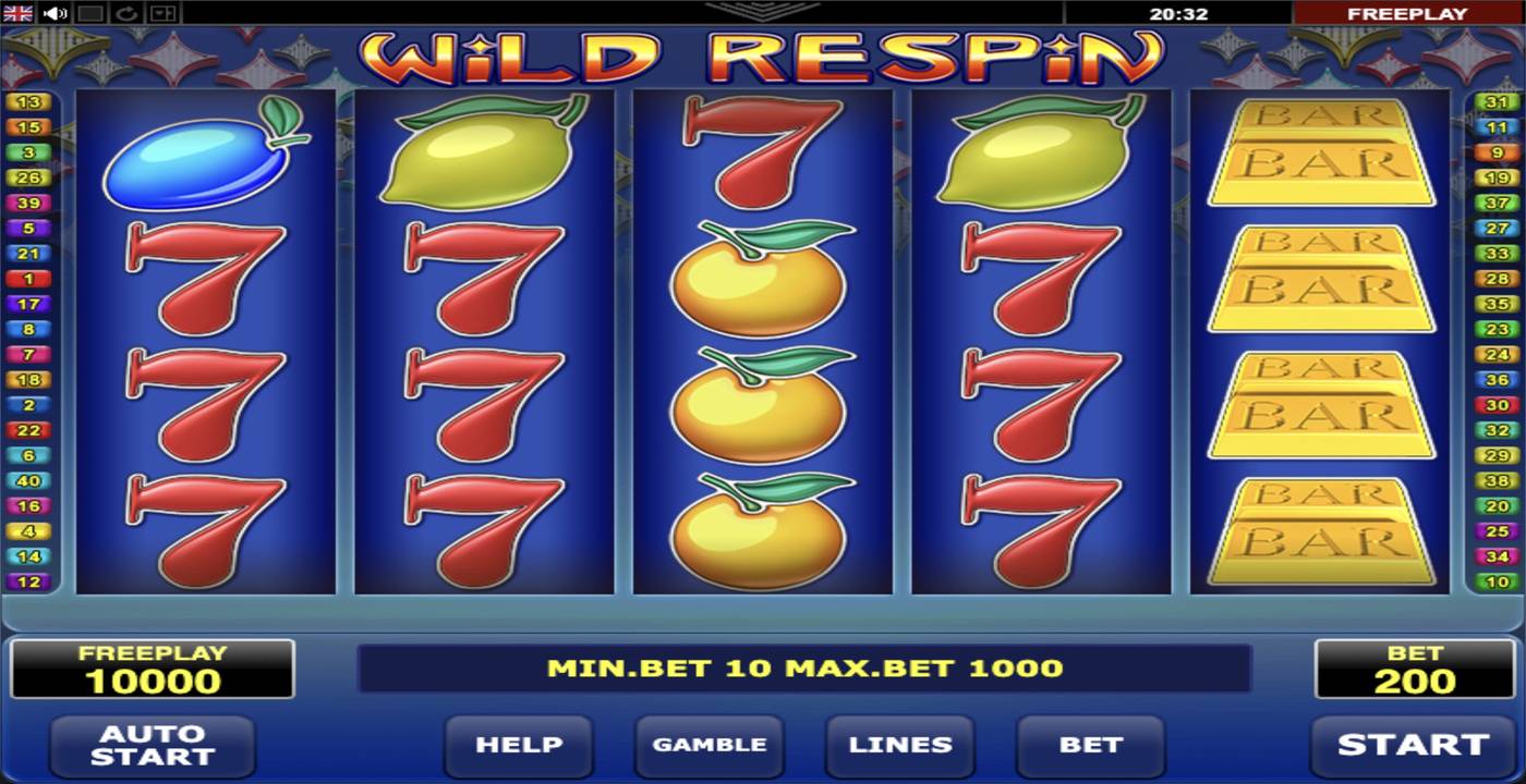 Wild Respin: image of main menu