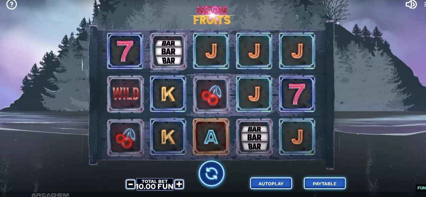 Neon Fruits: image of main menu