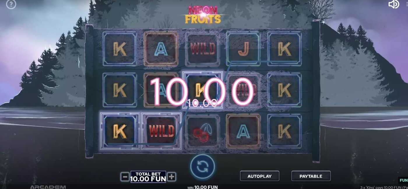 Neon Fruits: image of winning