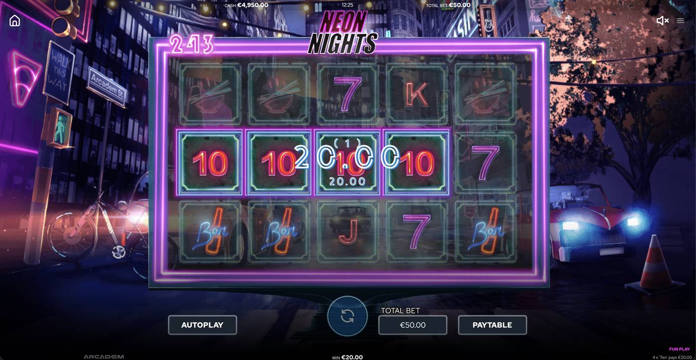Neon Nights: image of winning