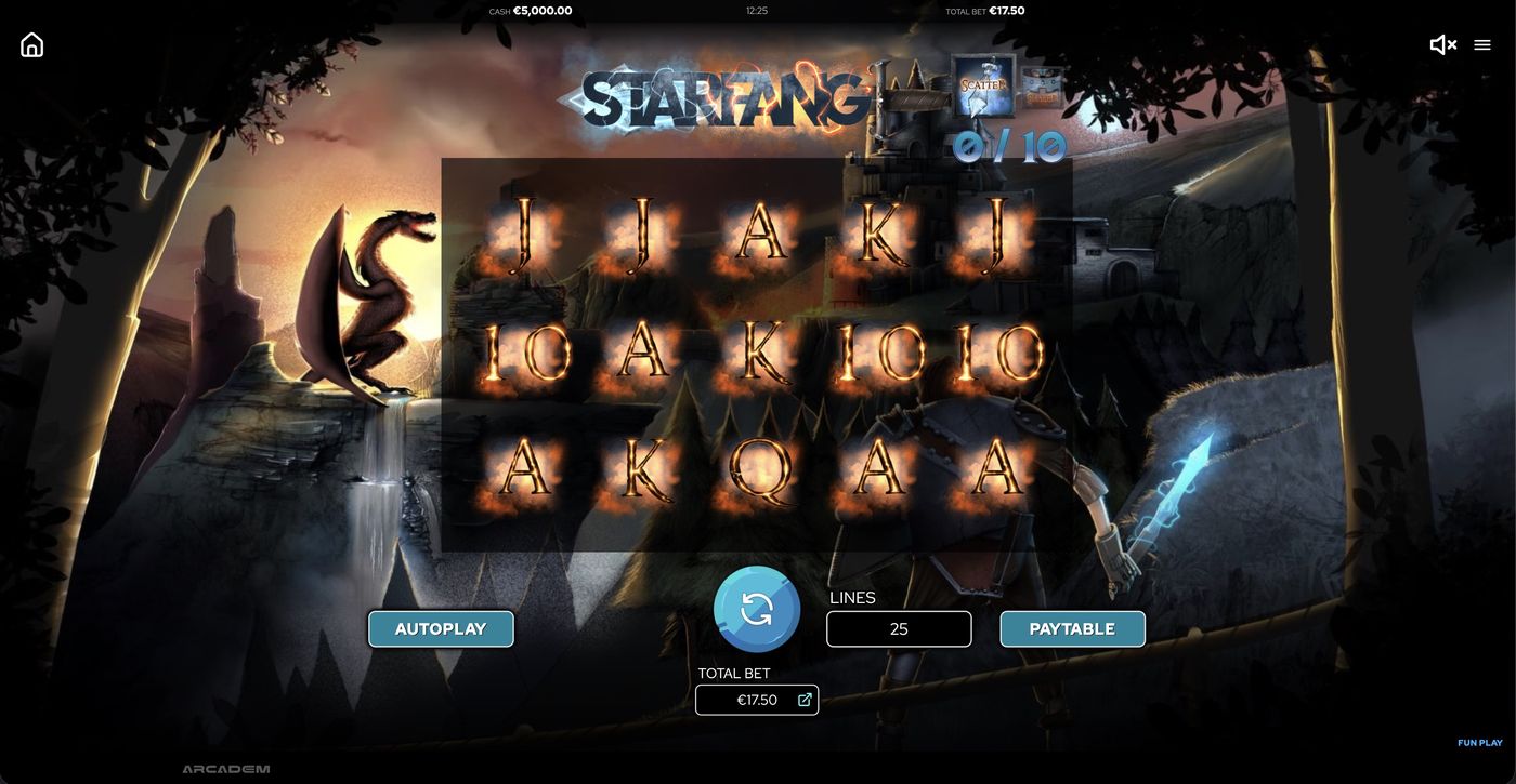 Starfang: image of main menu