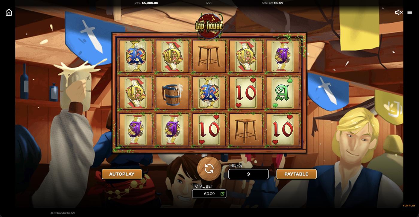 Tap House: image of main menu