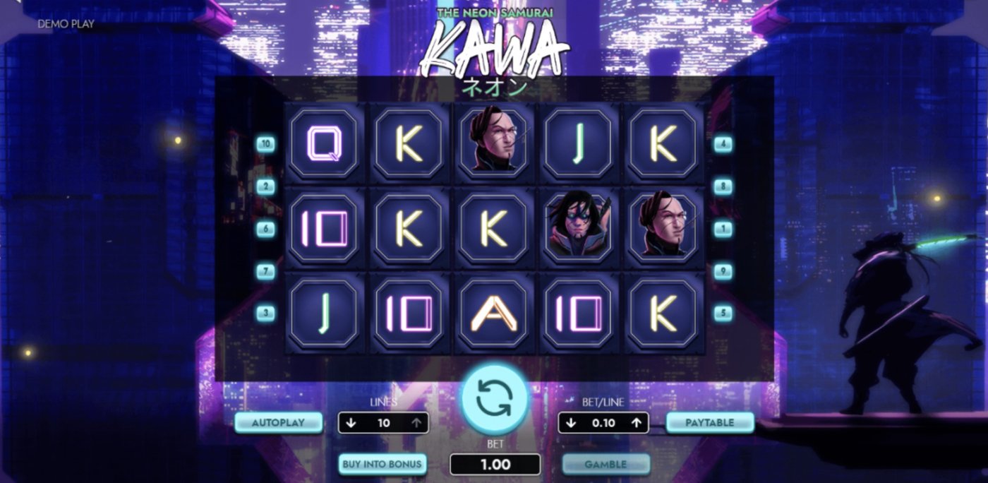 The Neon Samurai: Kawa Classic: image of main menu