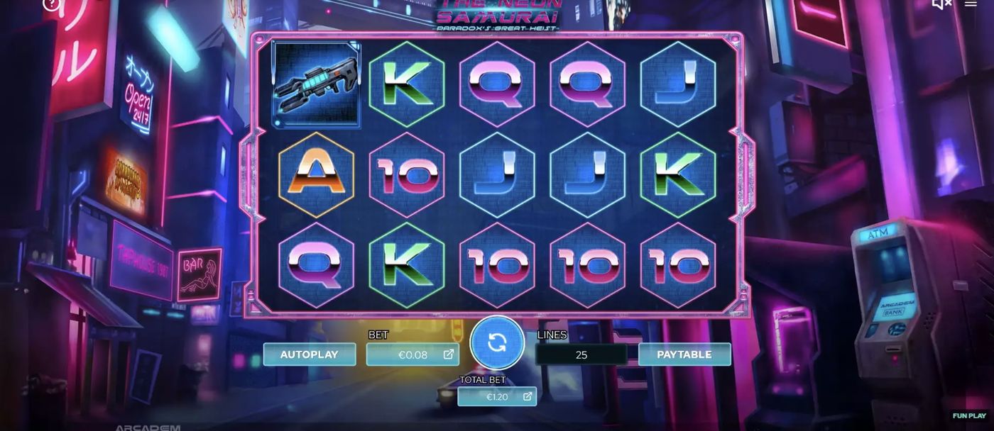 The Neon Samurai: Paradox's Great Heist: image of main menu
