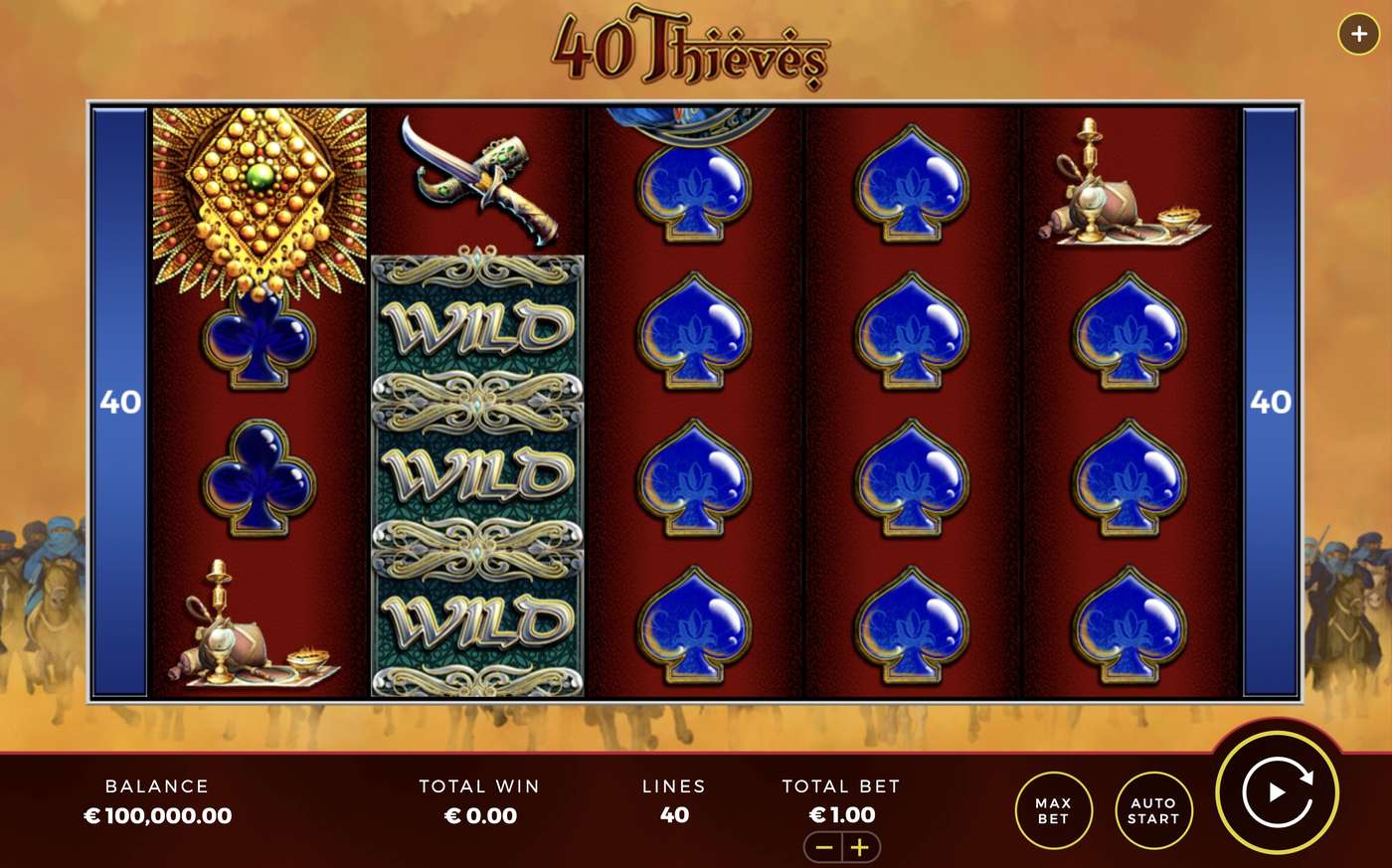40 Thieves: image of main menu
