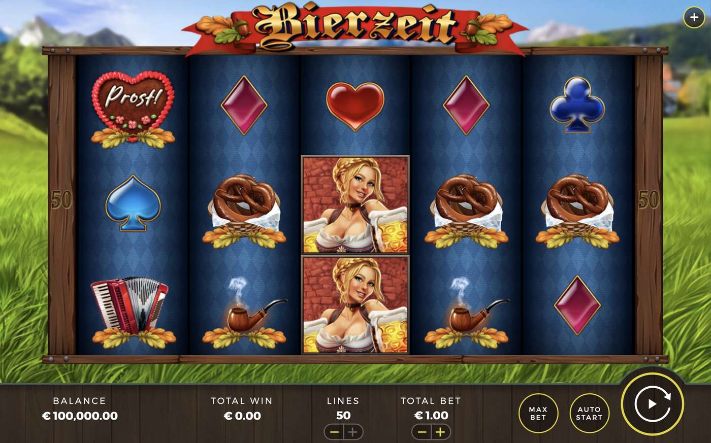Bierzeit: image of main menu