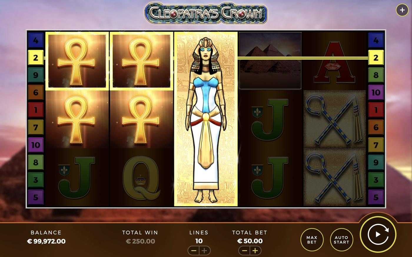Cleopatra's Crown: image of winning