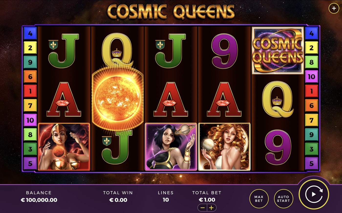 Cosmic Queens: image of main menu
