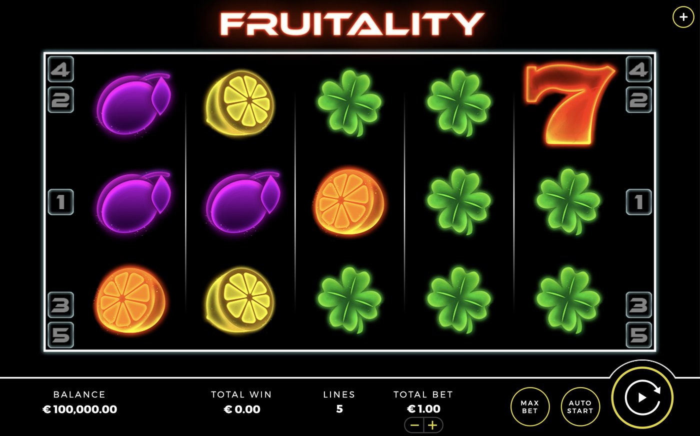 Fruitality: image of main menu