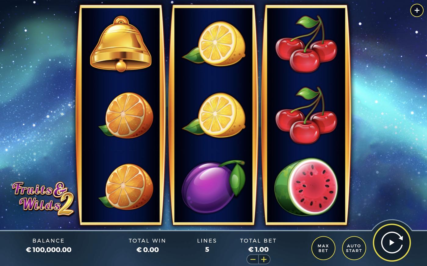 Fruits and Wilds 2: image of main menu