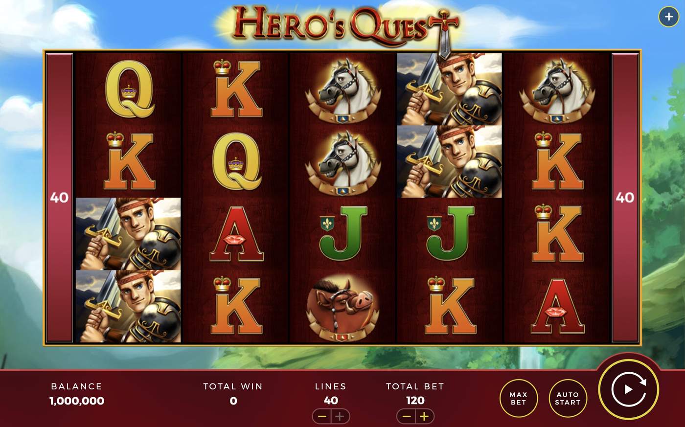 Hero's Quest: image of main menu