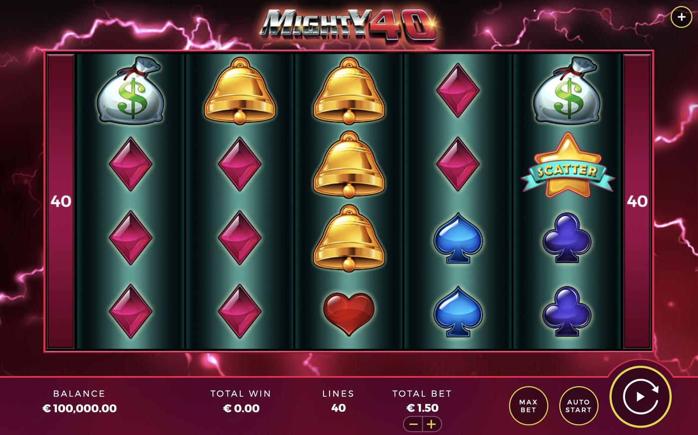 Mighty 40: image of main menu